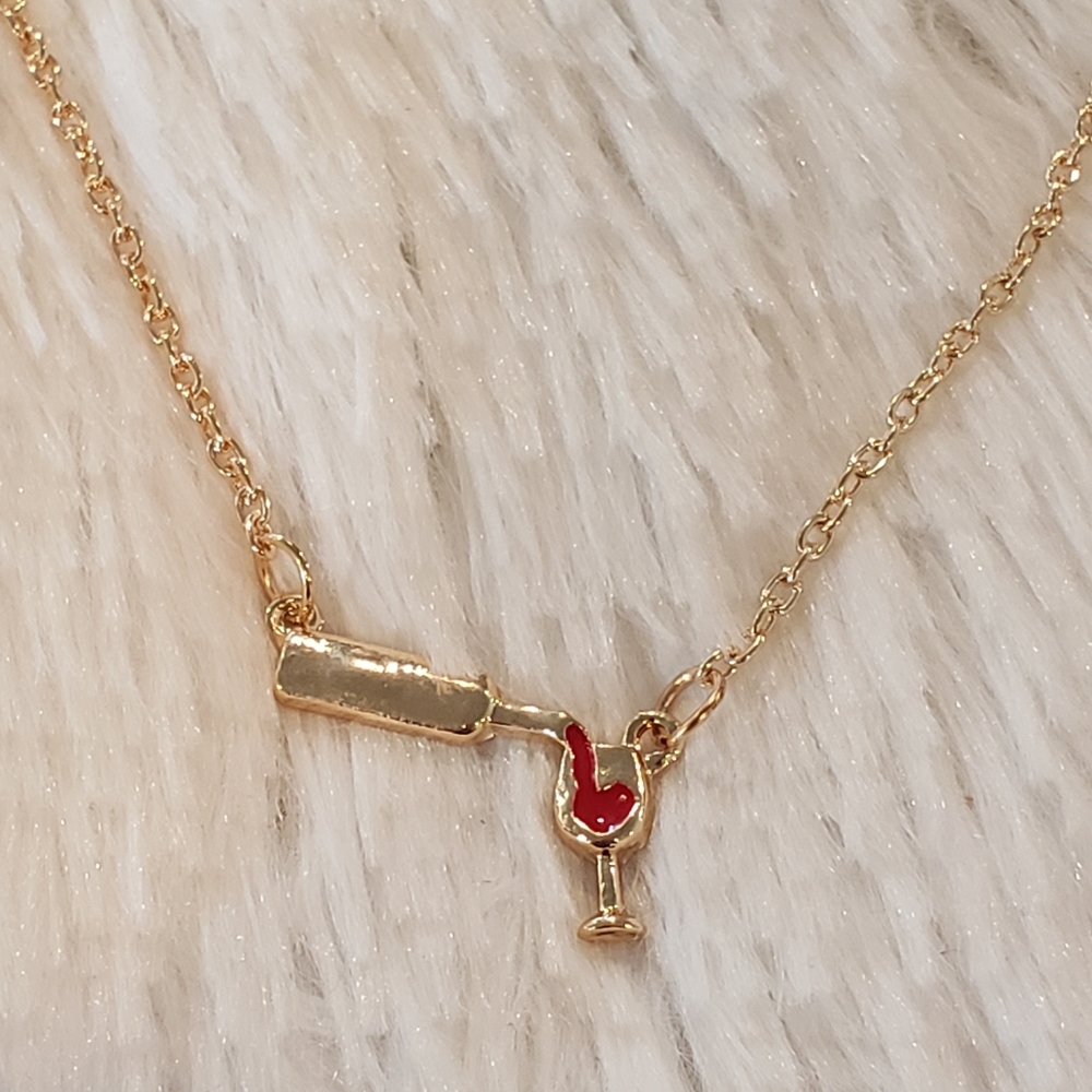 Wine Bottle Cup Pendant Necklace